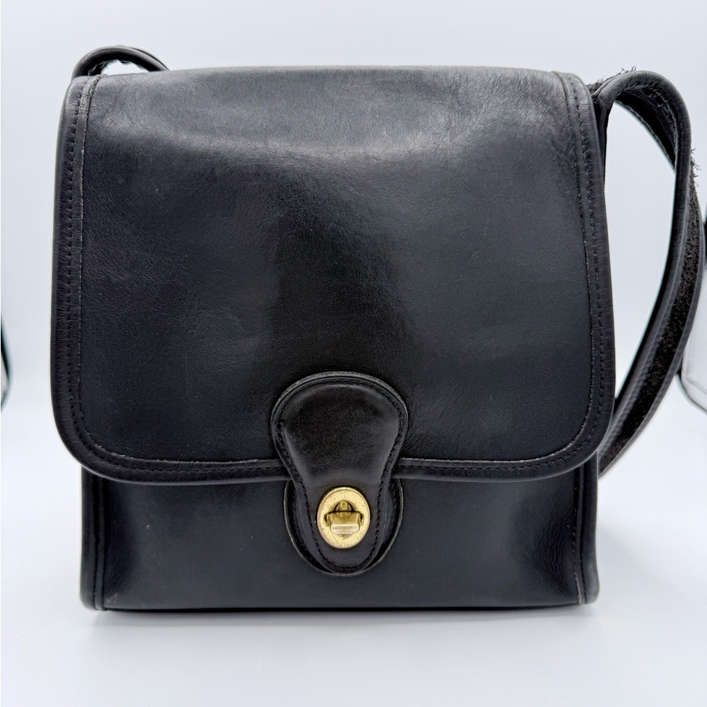 Vintage Coach Shelburne Black Leather Crossbody Bag E86-9038 Made in USA
